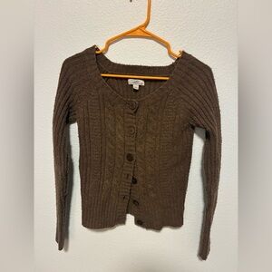 So Wear It Declare It Chocolate Cable Knit Cardigan